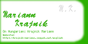 mariann krajnik business card